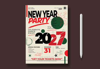 Creative New Year 2027 Event Party Flyer Design