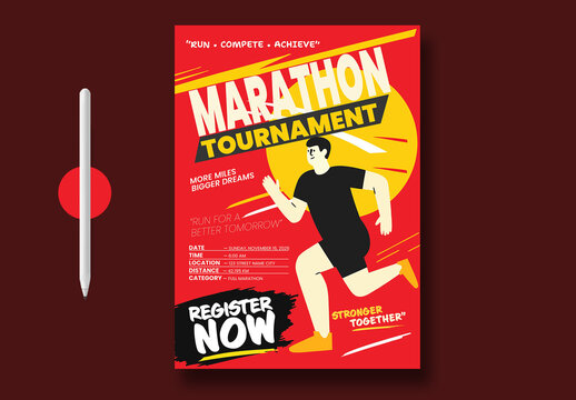 Marathon Tournament Running Event Sports Poster Design