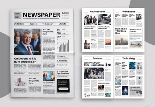 Modern And Editable Newspaper Layout Template