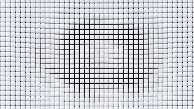 Abstract background of white 3d cubes with a central dark gradient