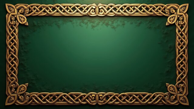 Celtic knotwork border frame ornate detailed intricate pattern, traditional Irish design artistic beautiful trendy elegant