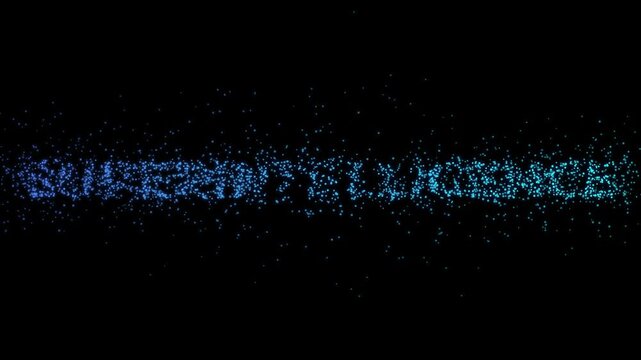Superintelligence Concept Typography with Digital Particle Effect
