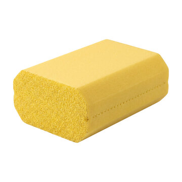 Yellow sanding sponge for decorating, isolated on transparent background