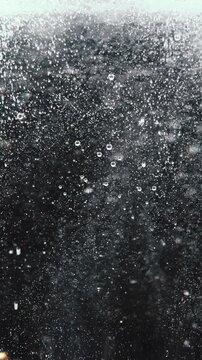 hydrogen peroxide interactions with contaminated water containing bacteria, destroying the microbes by entering into a chemical reaction and releasing oxygen bubbles in macro 