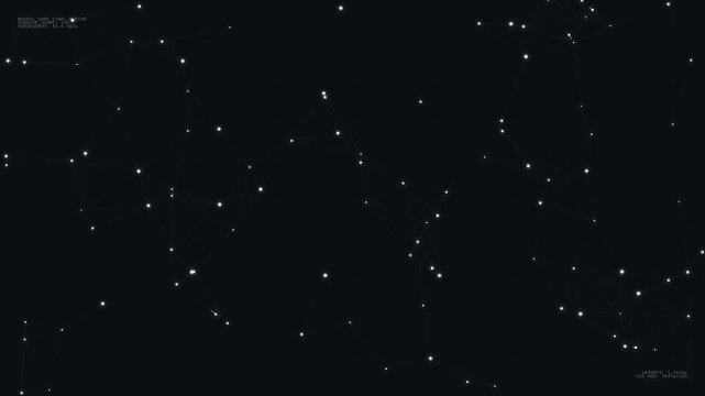 Abstract digital network with glowing nodes and neural link data visualization HUD interface background