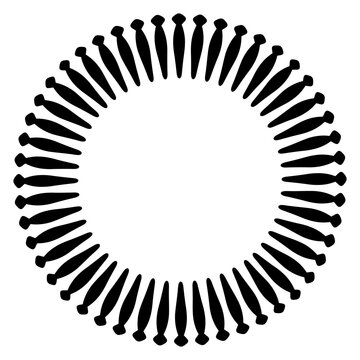 circle frame border abstract radial rays fringe decorative round ring