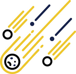 Falling Meteorites Icon: Space Debris, Cosmic Event, Astronomy, Danger © Paras