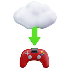 Cloud Gaming Download 3D Illustrations © fyndertype