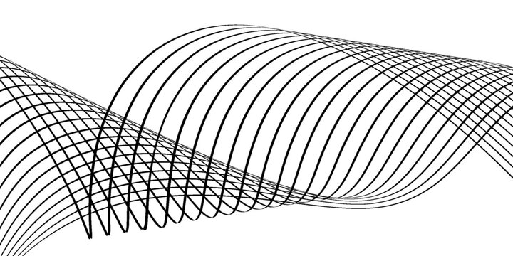 Black and White Wireframe Grid Swirl abstract vector