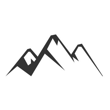 Simple Mountain Silhouette Logo Element - 1