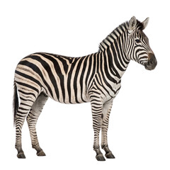 Obraz premium African zebra with distinctive stripes on a transparent background