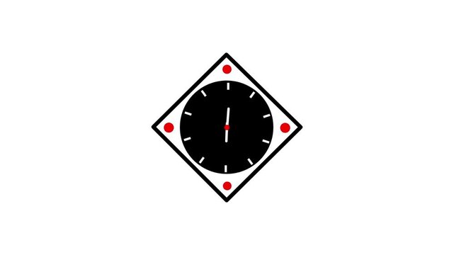 Clock spinning, watch animation on transparent background with alpha channel. fast speed with moving timer clock rotation. Analog clock spinning animation, alpha channel included. 