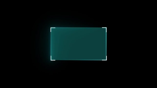 HUD GUI futuristic element sci-fi concept with black background. Modern banner, frame of lower third. Abstract Digital Technology background. Futuristic neon HUD callout frame for digital interface. 