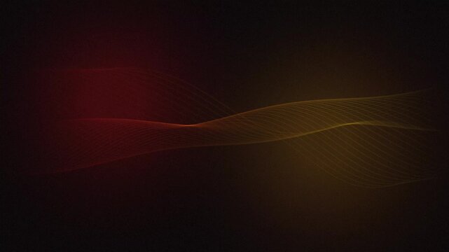 Abstract wave background with flowing red and gold light lines, elegant dark motion graphics, cinematic digital silk texture for video overlays