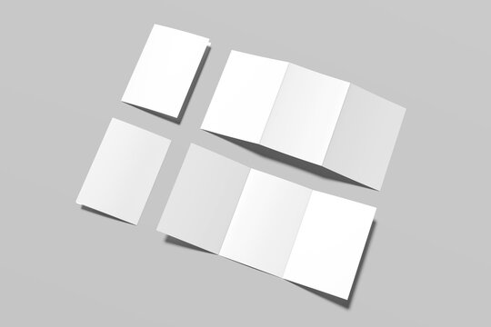 A5 Trifold Brochure Blank Mockup