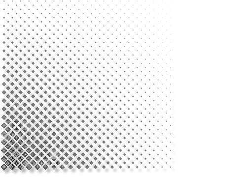 Abstract halftone diamond pattern fading into white background minimal