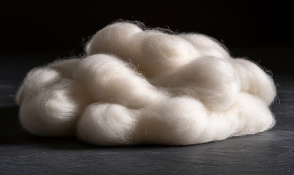 Heap of raw white wool