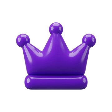 Realistic 3d rendering of a vibrant purple royal crown isolated on white