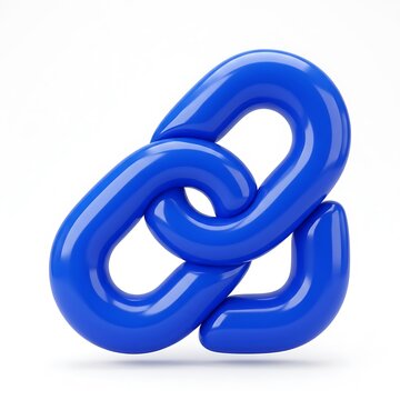 Interlocking blue links representing connection teamwork and strong relationships