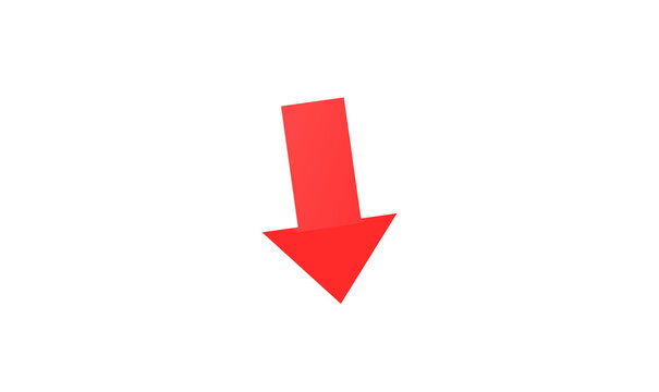 Red Arrow Down PNG Icon Design for Direction Pointer Web UI Business Graphic Element