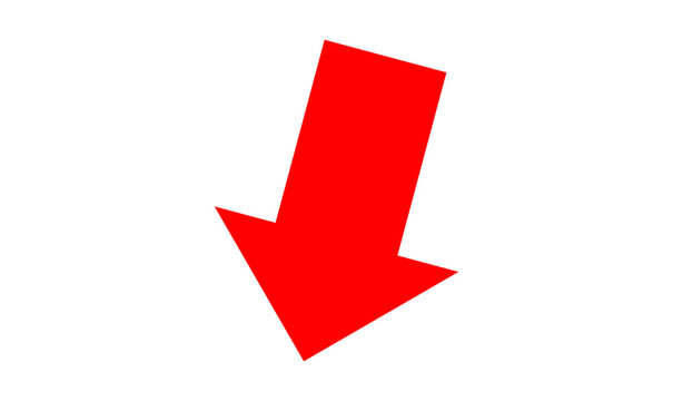 Red Arrow Down PNG Icon Design for Direction Pointer Web UI Business Graphic Element