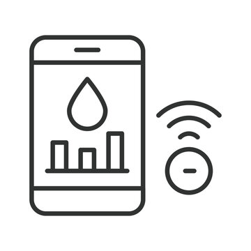 Continuous glucose monitoring CGM system, icon in line design