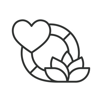 Holistic health balance and natural wellness, icon in line design