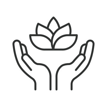 Holistic wellness and mind body balance, icon in line design