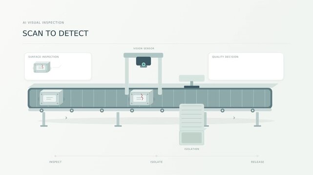 AI visual inspection detecting and sorting defective parts