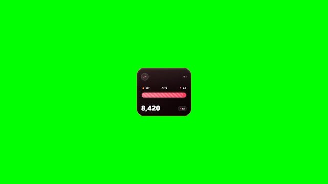 Fitness Step Tracker Card Daily Activity Meter Green Screen