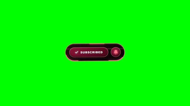 Cyber Subscribe Button Notification Bell Pill Badge Green Screen