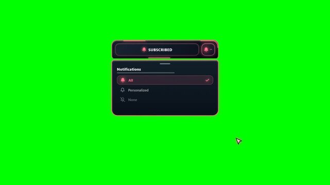Subscribe Bell Notification Sheet Slide Card Green Screen
