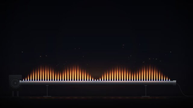 Rubens Tube Flames Showing Acoustic Standing Wave Seamless Loop