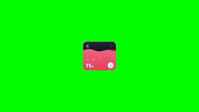 Liquid Water Tracker Card Daily Hydration Goal Green Screen