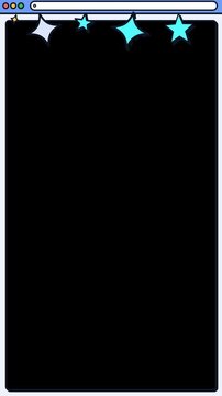 Looping Vertical Web Browser Frame with Stars Overlay