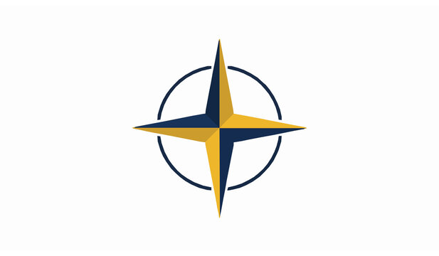 Modern Compass Star Logo with Geometric Navigation Symbol Vector Design