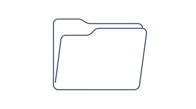 Simple black outline icon of a file folder.