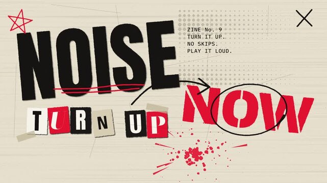 Grunge Newsprint Zine Collage Typography Loop