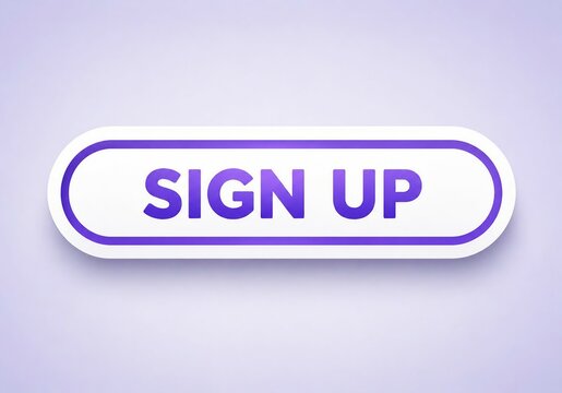 Modern sign up button with blue outline and text
