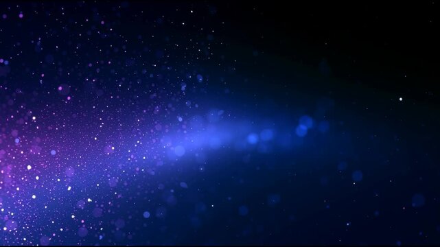 A blue and purple galaxy filled with scattered stars moves slowly across deep space in this futuristic animated video,abstract cosmic scene with glowing clusters of stars.