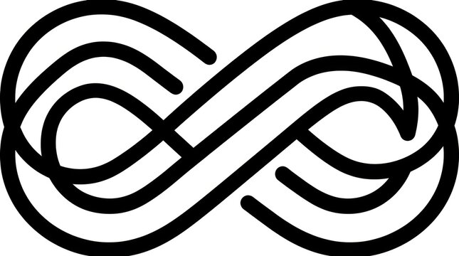 Abstract Infinity Symbol Design, Endless Loop Concept, Continuous Line Art, Infinite Possibilities, Eternity Symbol