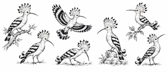 Fototapeta premium Hand Drawn Bird Illustration Collection