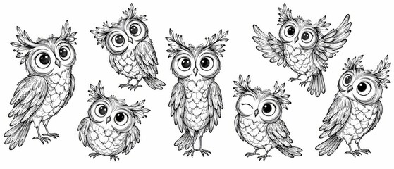 Fototapeta premium Hand Drawn Bird Illustration Collection