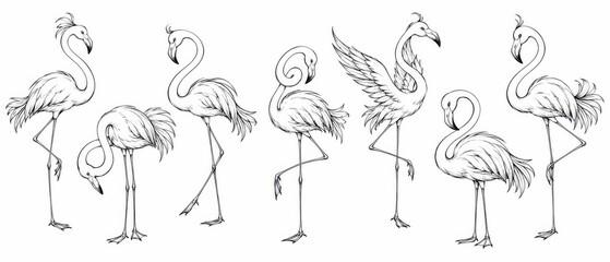 Fototapeta premium Hand Drawn Bird Illustration Collection