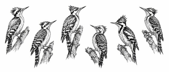 Fototapeta premium Hand Drawn Bird Illustration Collection