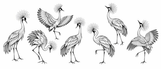 Fototapeta premium Hand Drawn Bird Illustration Collection