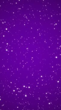 christmas and new year glitter pattern, shiny twinkle stars glittering and glowing on purple animation , starry holiday and valentine sale, vertical social media motion background