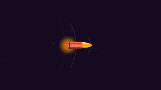 A flying bullet moving at high speed creating a sonic wave in space.