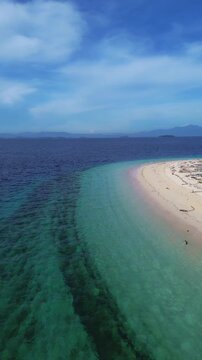 Aerial View of a Tropical Island Beach