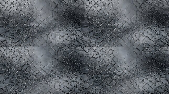 Dark gray reptile skin texture with realistic scales pattern for fashion design and background graphics